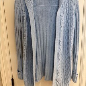 Light Blue Cable Knit Women's Sweater